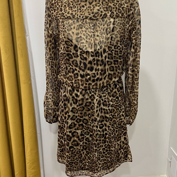 White House Black Market Leopard Print Long Sleeve Dress - Picture 7 of 9